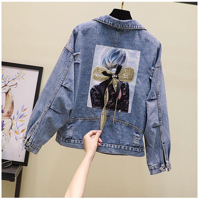 Áo Khoác Denim Thêu, Phổ Biến Trên Internet, Dành Cho Nữ, Dáng Rộng Vừa Vặn, Phong Cách Hàn Quốc, Thích Hợp Cho Mùa Xuân Và Mùa Thu, Thiết Kế Bạn Trai, Thời Trang Ngắn Công Nghiệp Nặng, Xu Hướng Châu Âu, Hàng Mới Về Năm 2021 Top Women Jacket 5