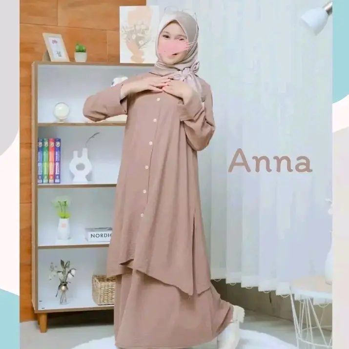 Setelan Anak Tanggung Anna Set Kids Bahan Ity Crepe Setrok Anak Perempuan Remaja Usia 10-12 Tahun