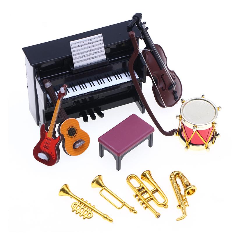 1:12 Dollhouse Miniature Classical Musical Instrument Piano Guitar ...