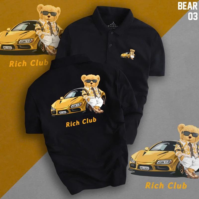 Áo thun cổ trụ polo RICH CÓ BIGSIZE VẢI DA CÁ -AOTHUNSN Menswear Nam Top Có Cổ Shirt Ngắn Tay Ngắn