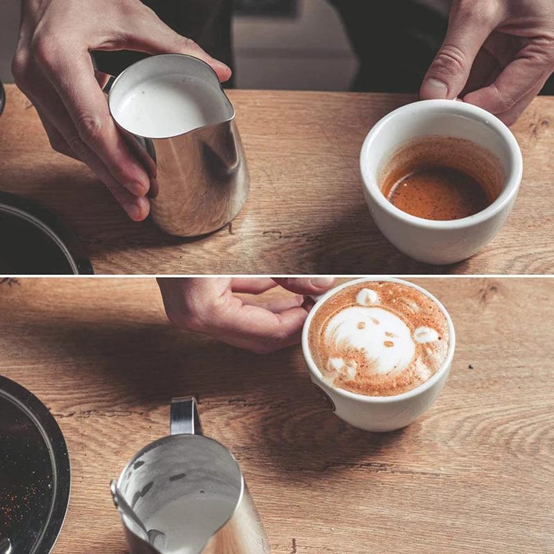 Stainless Steel Milk Frothing Pitcher Espresso Steam Coffee Barista Craft Latte Cappuccino Milk Cream Cup Frothing Jug Pitcher Pour 4