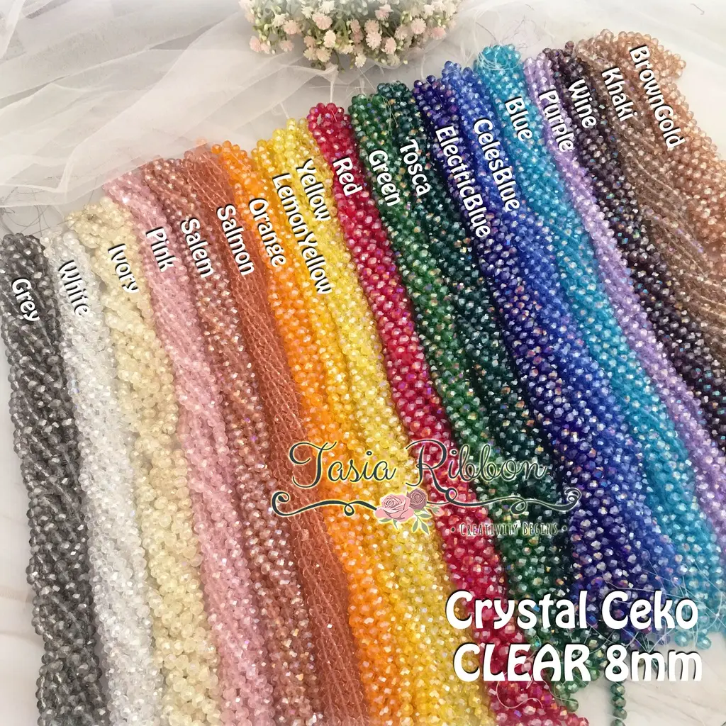 Crystal Ceko 8mm CLEAR (Kristal Ceko Bapao 0,8cm)