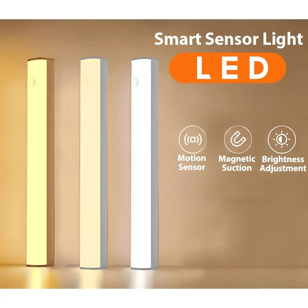 Motion Sensor LED Night Light TYPE-C Rechargeable Smart Wireless Cabinet Lighting USB U-264