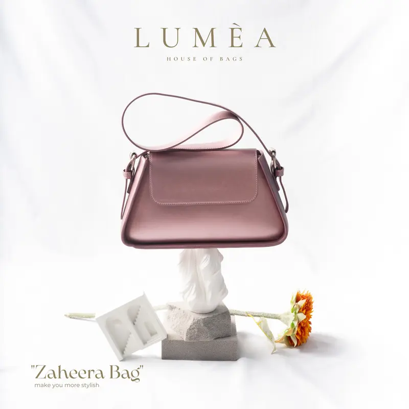 Lumea House Of Bags - Tas Wanita Zaheera Shoulder Bags Polos Metalic Selempang bahu Elegant Premnium Quality 7
