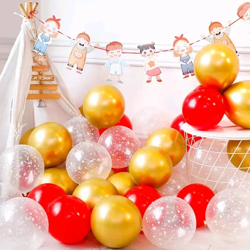 Set 30 bóng Cao Su siêu nhũ trộn màu 1 trang trí, decor 4