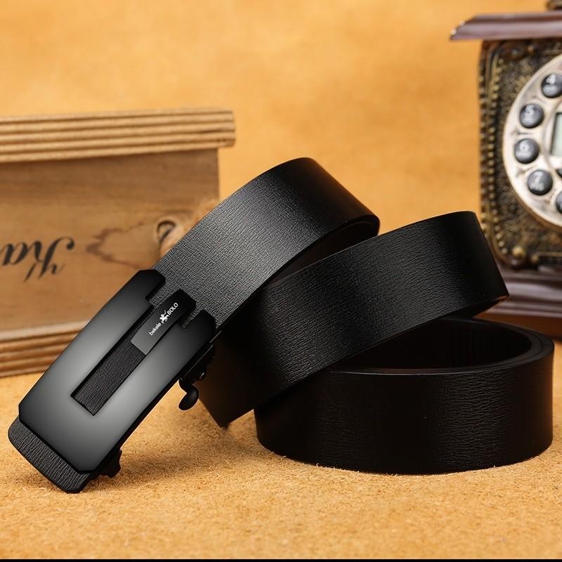 Sabuk Ikat Pinggang Pria Rell Gesper Mewah Kulit Sintetis Import dengan Buckle Hitam Kulit 7