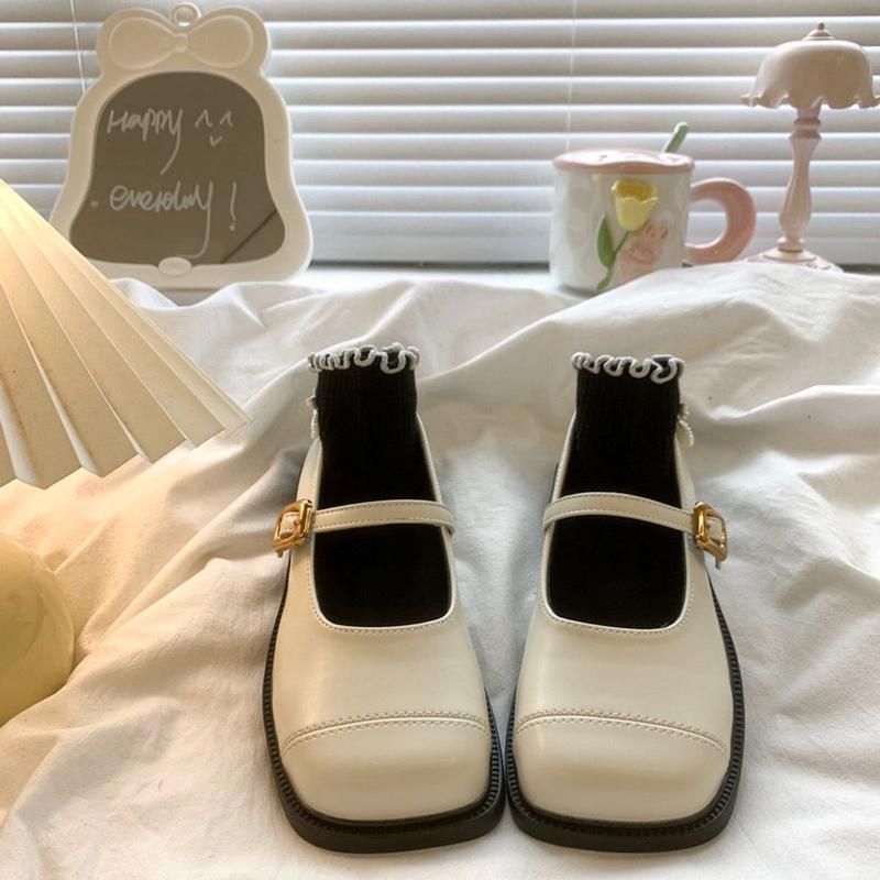 Giày Nữ Búp Bê Đế Bệt 3 Màu Thời Trang Cao Cấp Mũi Vuông Khóa Cài BETKHOACAI0 Shoes 5