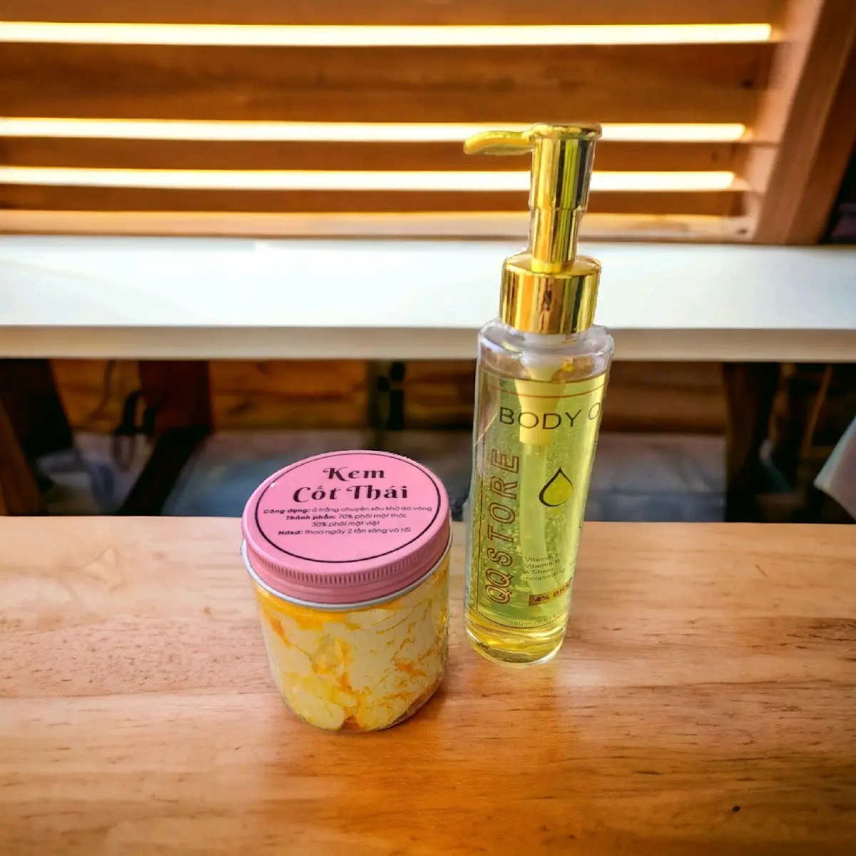 combo 1 kem cốt thái(kèm 2 chai hỗ trợ dưỡng trắng)+1 body oil cấp ẩm