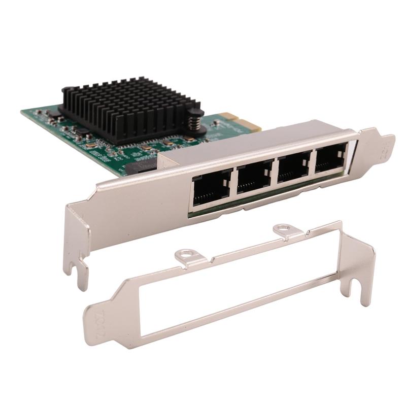 Network Cards Network/Ethernet/Lan Adapter PCI-E Network Card Realtek RJ45 Internet Ethernet Gigabit 4 Port Network Card 0