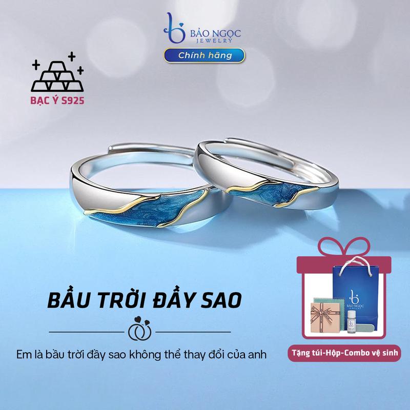 [Chính hãng] Nhẫn bạc cặp đôi S925 - Bầu Trời Đầy Sao Quà Tặng Tình Yêu Ý Nghĩa nhancap - ND2883 [Bảo Ngọc Jewelry]