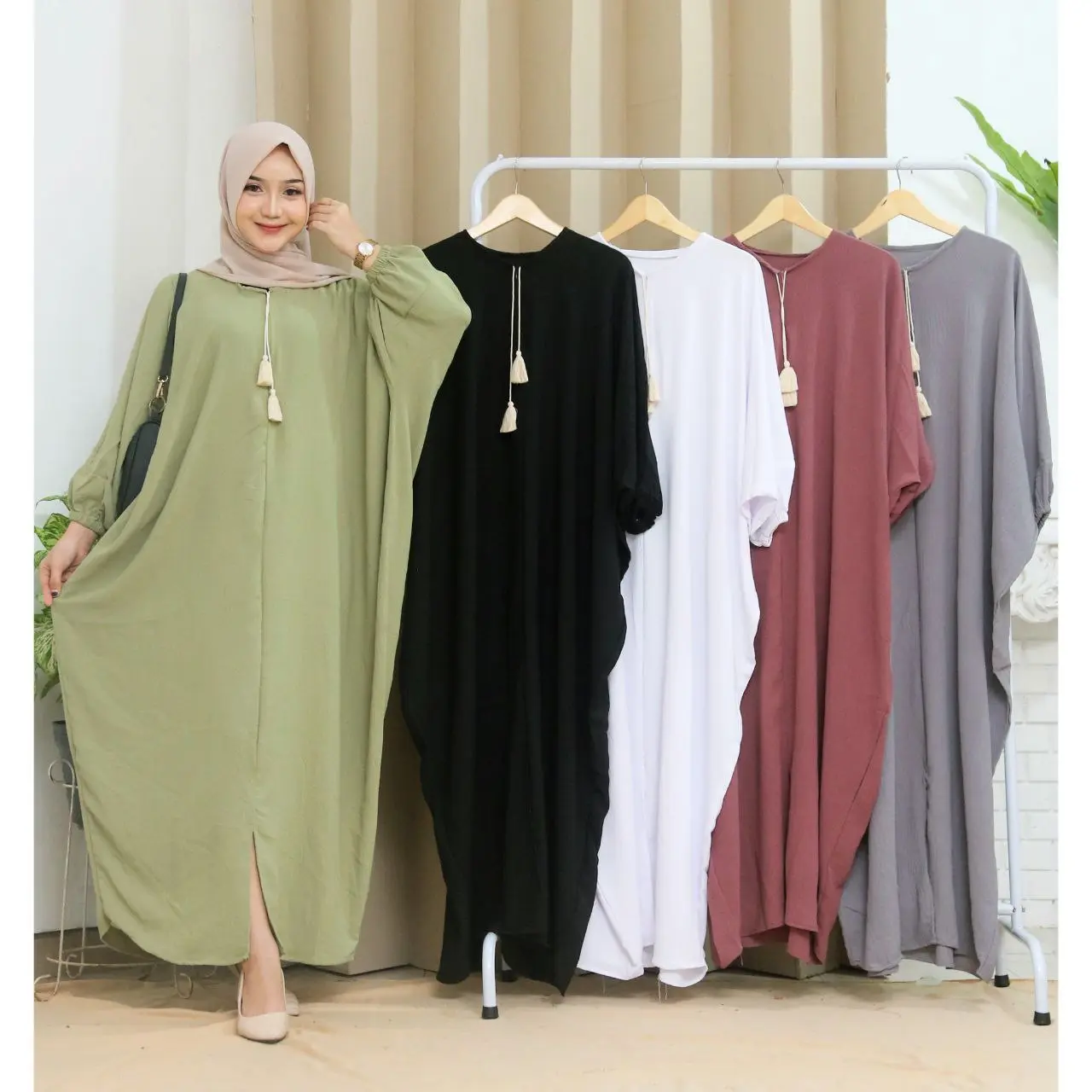COD - Kaftan Crinkcle Airflow Gamis Crinkle Jumbo Gamis Crinkle Airflow Terbaru 2023 LD 200cm cantik muslim