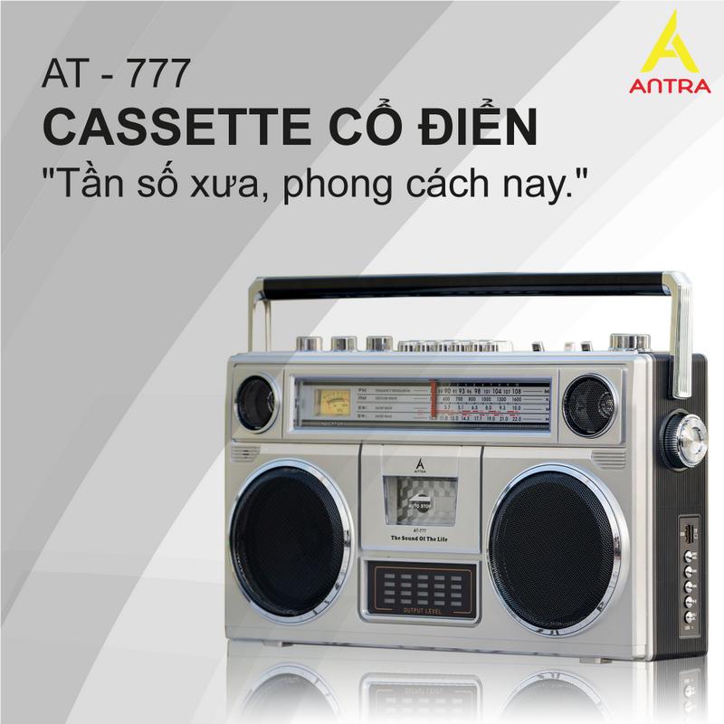 Đài Cassette AT-777, Tặng USB Và Băng Cassette, Xuất Xứ Nhật Bản Radio, FM/AM/SW1/SW2, Kết Nối Bluetooth. Thẻ Nhớ USB Nghe Nhạc Băng Cassette, loa 60W Bảo Hành 12 Tháng