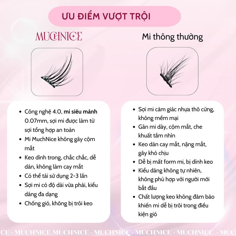 Product Introduction of [99k/5 hộp mini] Mi giả MuchNice tự dính không cần keo dễ gắn, tái sử dụng nhiều lần 4