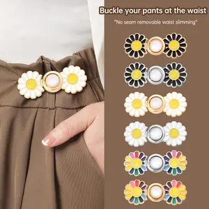 【Yy】Tidak ada Punching Pants Waist Up Design Buckle Adjustable Button Detachable Jeans Kecerahan Artifact