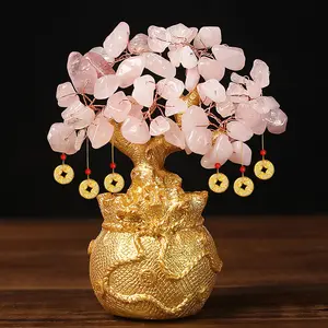 ready-Pohon Uang Keberuntungan Feng Shui Bonsai Kristal Alami Untuk Dekorasi Rumah ornamen rumah