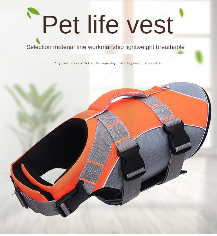 Product Introduction of Pet Life Jacket Safety & Style  Pet Swimsuit Pet Chest Harness Traction Rope  for Water Adventures 1