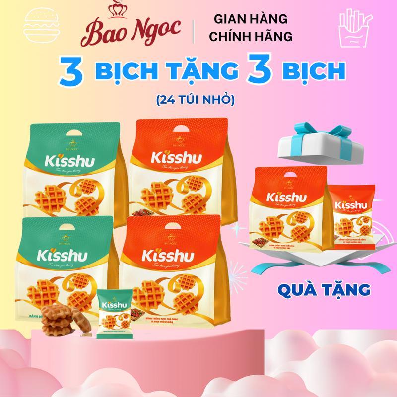 [ĐA KHO X Combo 6 Bịch Bông Lan Sợi Gà Và BBQ] Combo 6 Bịch Bánh Bông lan bao gồm 3 SỢI GÀ + 3 BBQ(4 Bánh Nhỏ/Bịch). Bánh Bảo Ngọc Đầy Đủ Dinh Dưỡng,.. Food Cake Thức Ăn