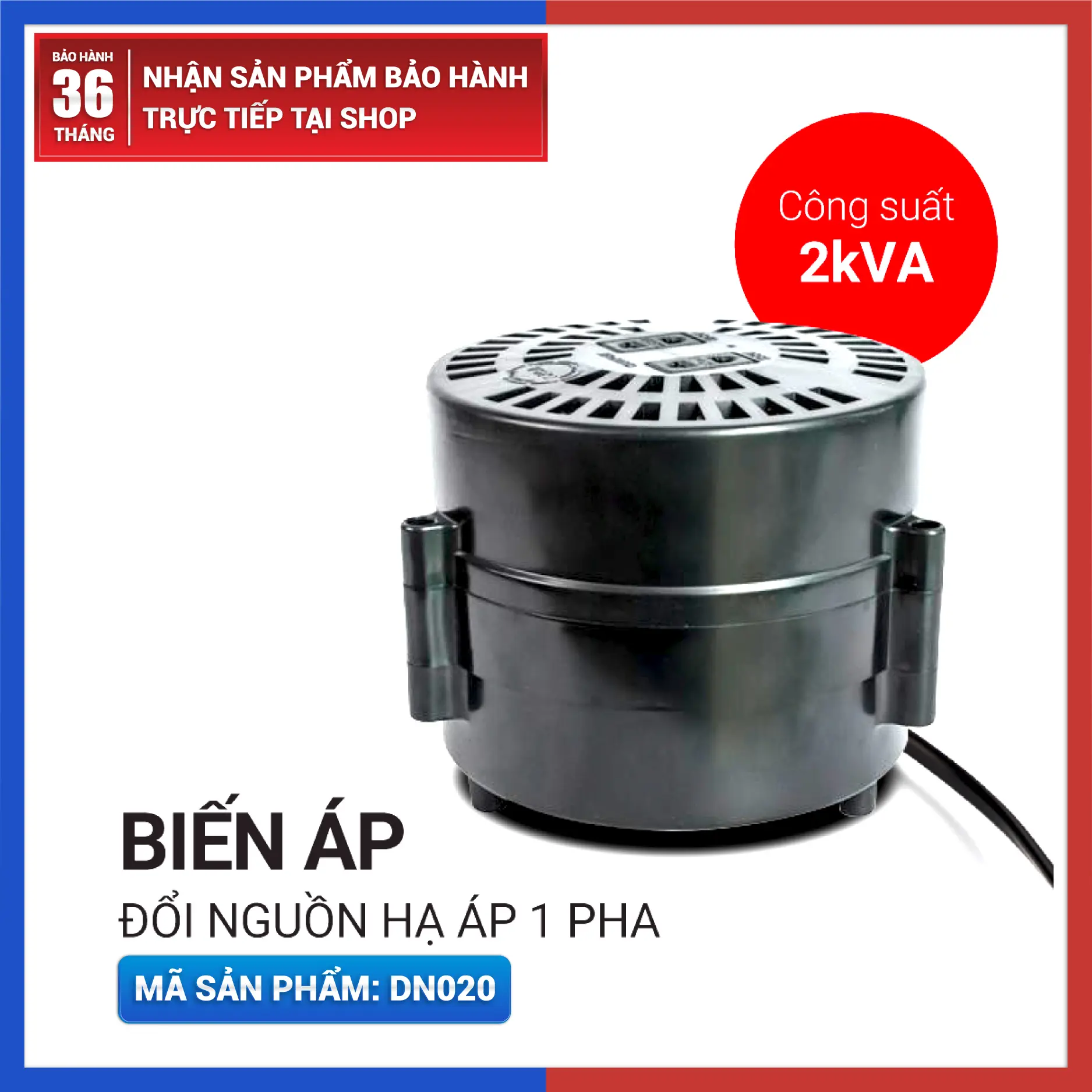 [CHÍNH HÃNG] Biến Áp Đổi Nguồn Hạ Áp LiOA 2000VA (Điện Vào 220V- Điện Ra 100/120V) 100% Dây Đồng, Bảo Hành 3 Năm