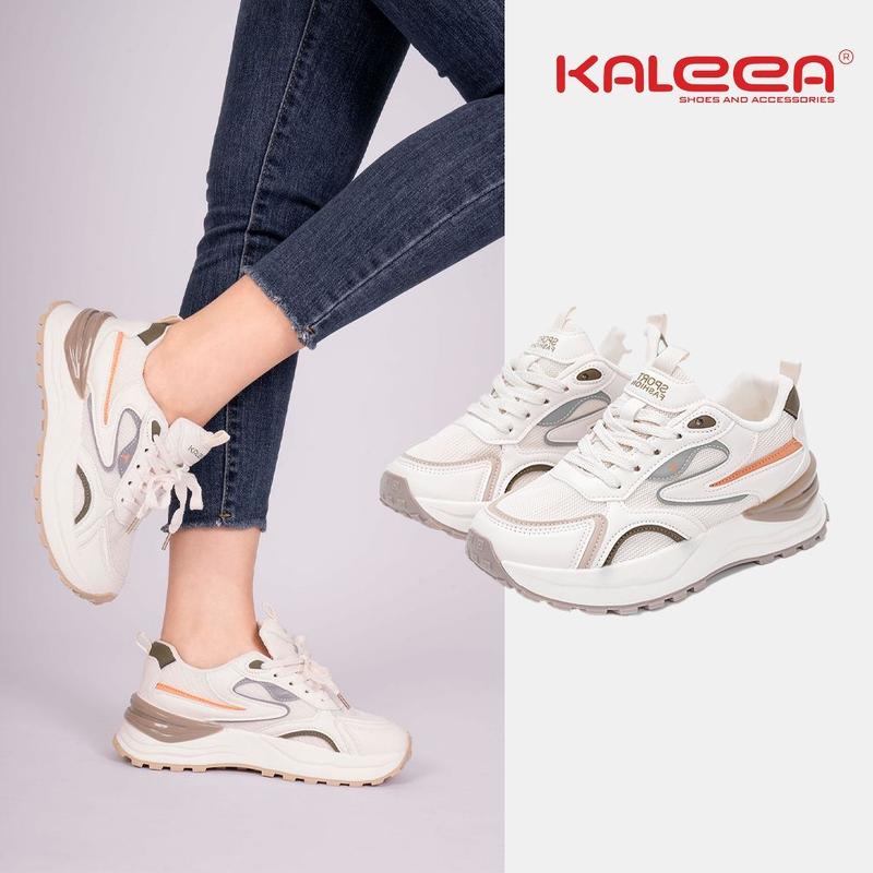 [Hỏa Tốc] Kaleea T115 - Giày Thể Thao Nữ PhốI Màu Đi Êm, Sneaker Đế Cao 4cm giày  dây giày  thể  thao  nữ 6