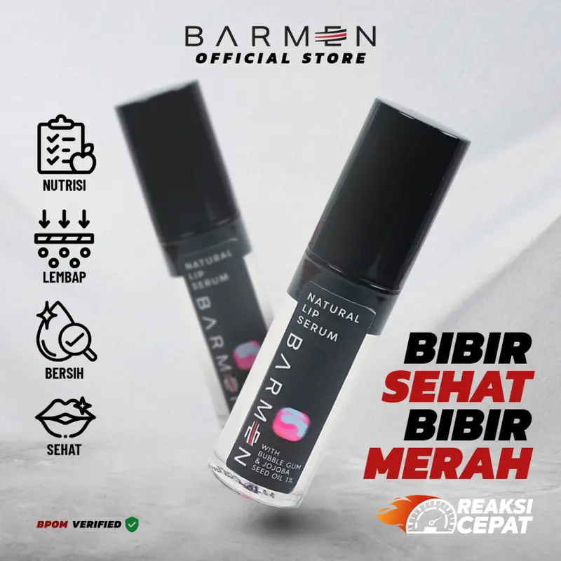Barmen Lip Serum Untuk Mengatasi Bibir Hitam Pria  Kerutan  Merah Melembabkan bibir kering 100% original Extract Vitamin Pelembab  Mencerahkan Perawatan 3