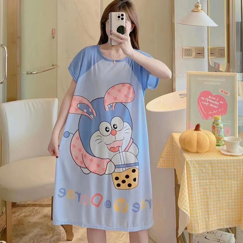 Product Introduction of Váy Ngủ Mùa Hè Dài Trung Bình Cho Nữ, Đồ Ngủ Ngắn Tay Cho Người Nổi Tiếng Trên Internet, Đồ Mặc Nhà Dáng Rộng Trực Tiếp, Cho Bà Bầu, Có Thể Mặc Ngoài Trời 14