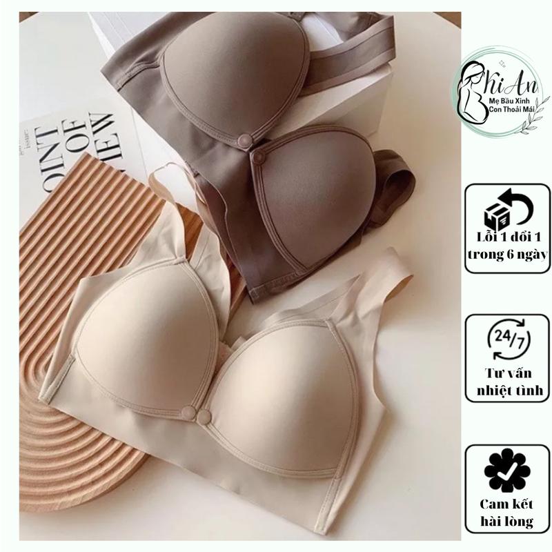 Áo lót bầu su non mềm Ki An 165 ko ngọng dây bản to có khuy cài mở cho con ti tiện lợi chống chảy xệ túi zip xịn xò Voi Nữ Bra