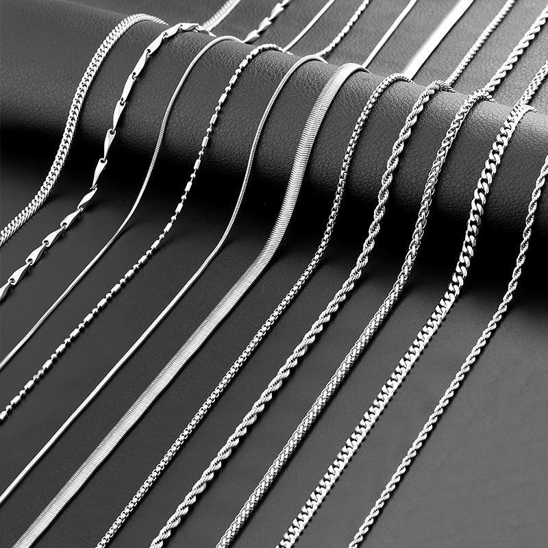 Dây Chuyền vòng cổ trơn Nam Nữ Unisex dạng chuỗi chất liệu Titan không rỉ Kuu Clothes