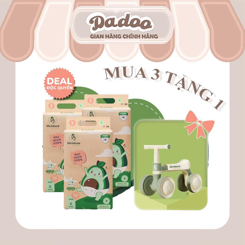 [ BB NATURE x DADOO ]  3 BỊCH TẪ/BỈM BB NATURE TẶNG 1 XE CHÒI CHÂN