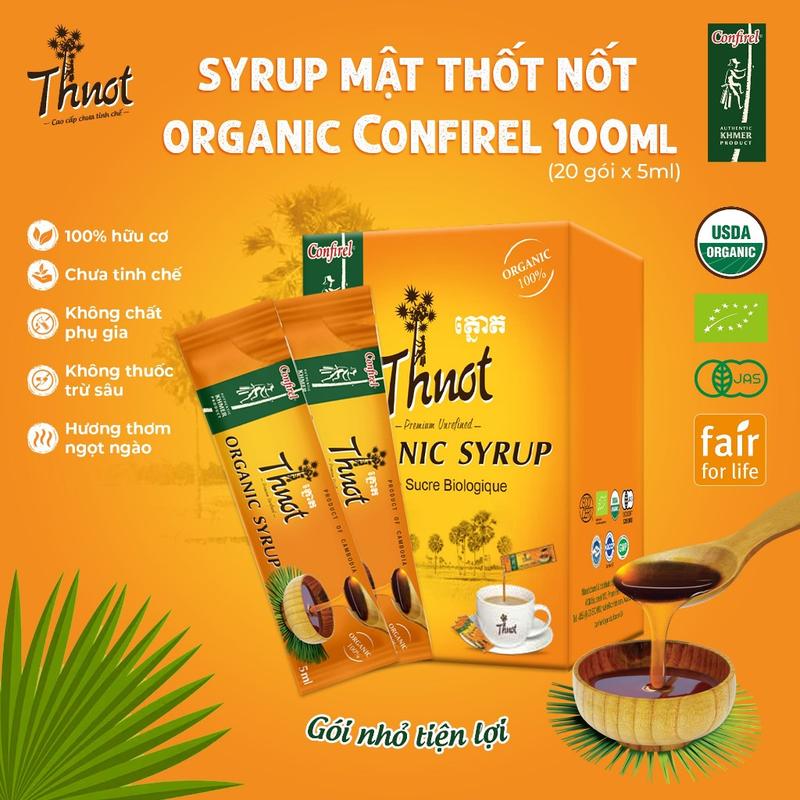 Đường Syrup Mật Thốt Nốt Organic Hữu Cơ Thnot Confirel Cambodia Chai 55ml 150ml / Gói 5ml - Gia Vị Ăn Dặm Cho Bé - Tự nhiên 4