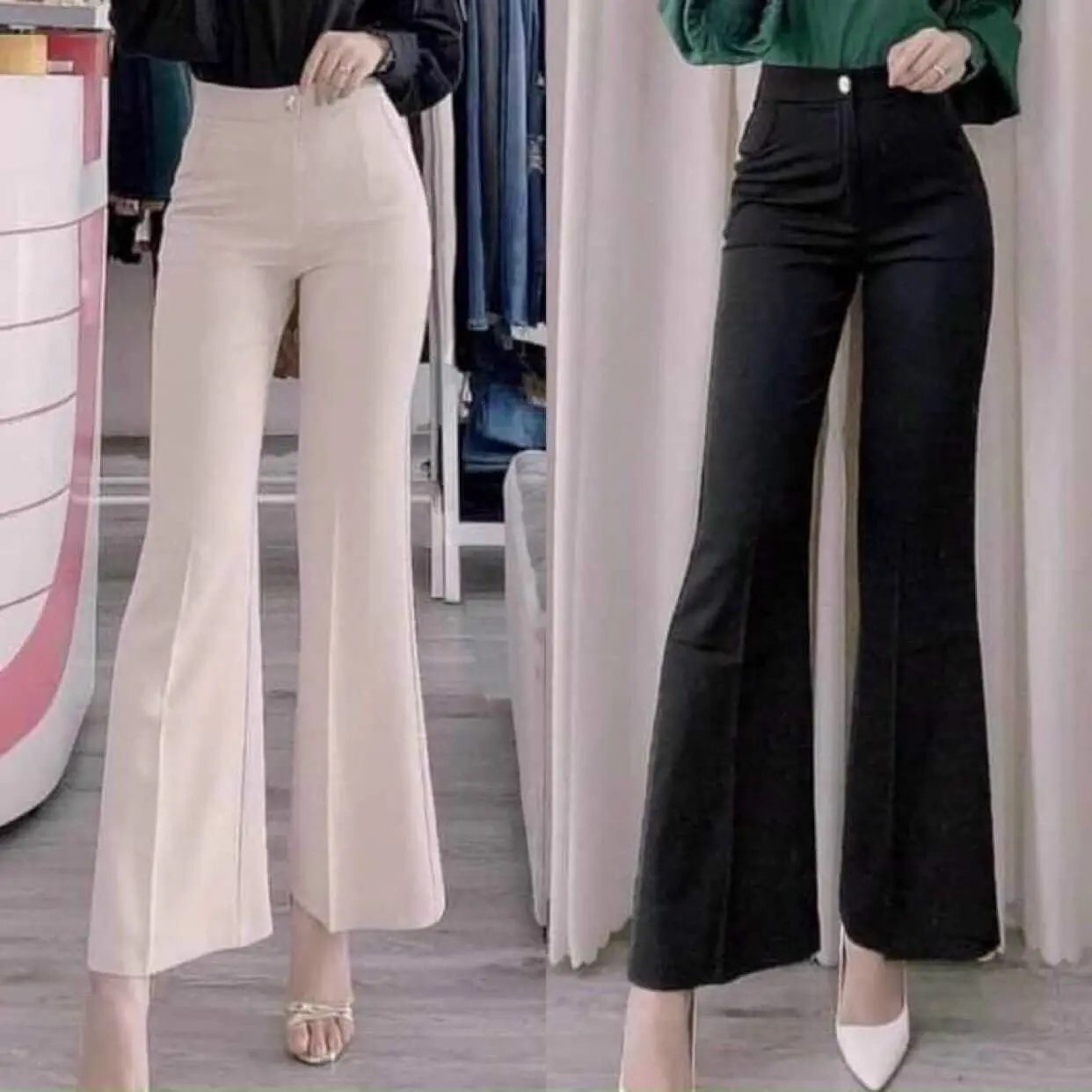 Quần Tây nữ cạp cao ống loe tôn dáng 2224