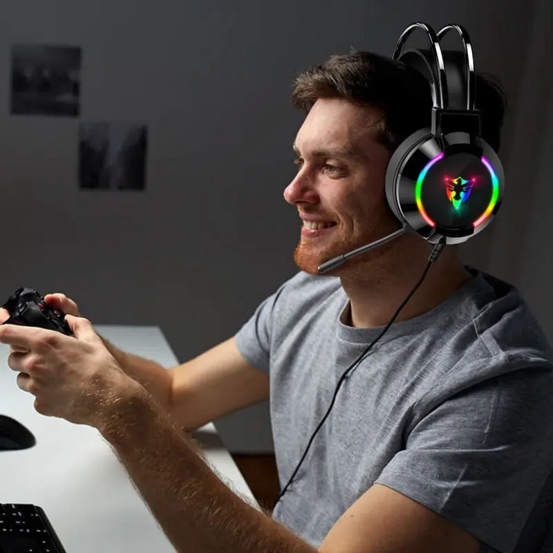 Tai Nghe Gaming Chụp Tai G606/ G608, Tai Nghe Máy Tính Có Mic, Jack Cắm USB, Âm Thanh 7.1 Led 4