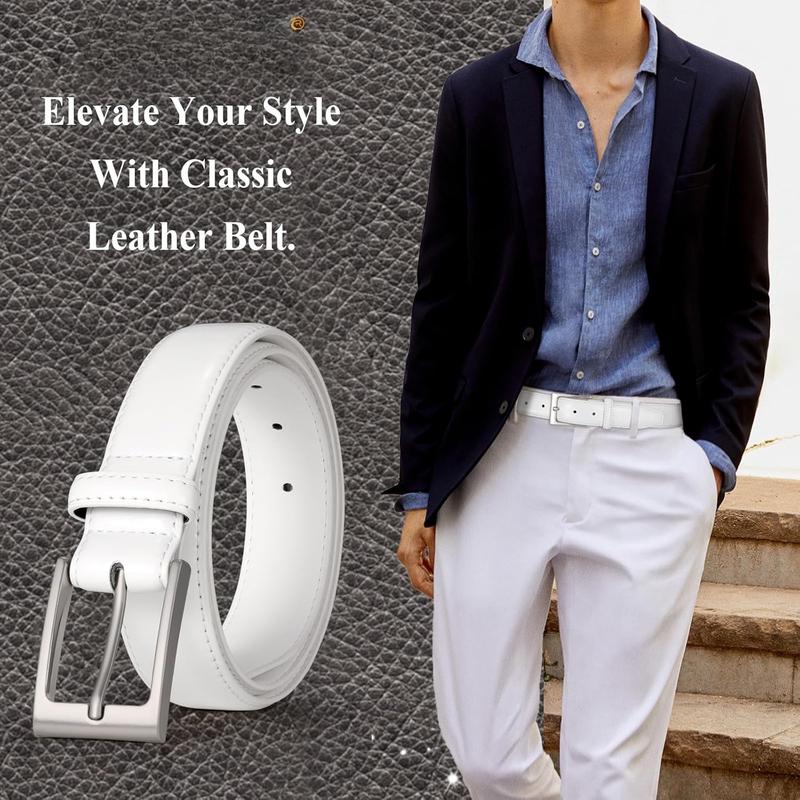 TikTok Shop Men s Casual Leather Belt Fashion Leather Dress Belt Classic Every Day Jeans Belt for Men Work Business