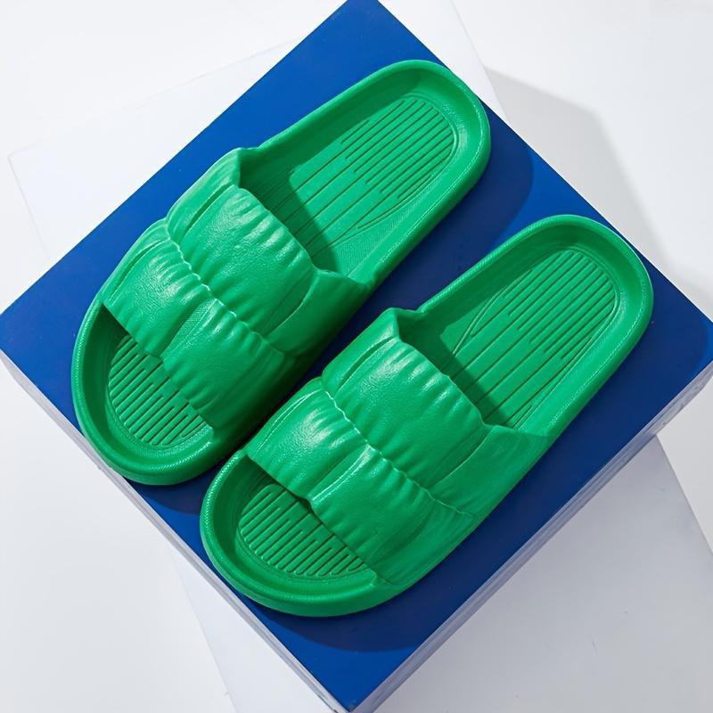 VMI EVA Slides - Textured Solid Color, Non-Soft Sole Home & Beach Vacations |   Comfortable, Portable, All-Season Footwear, Beach Shoes Women Girl slippers  for  women 8