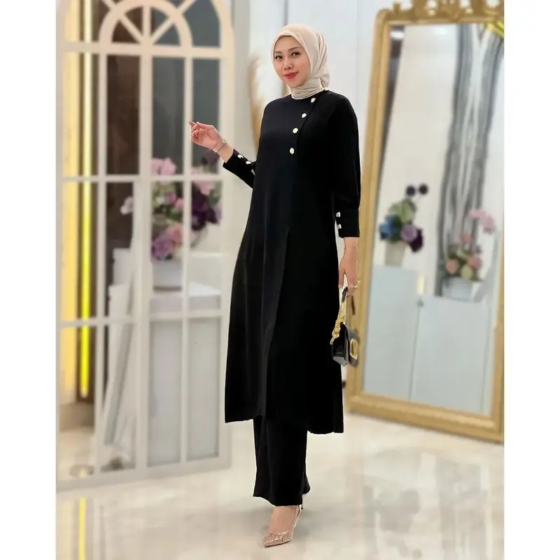 Setelan Tunik 2025 Model baru Adeline Setelan Wanita Jumbo One Set Viral Bahan Crinkel Airflow 2