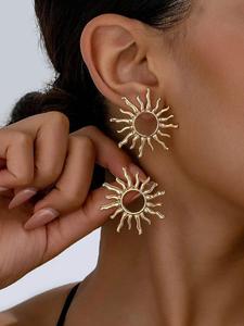 Aros con diseño de girasol, Joyería de moda para mujeres, Decoración para ropa diaria, Joyería versátil y exquisita para regalo de cumpleaños