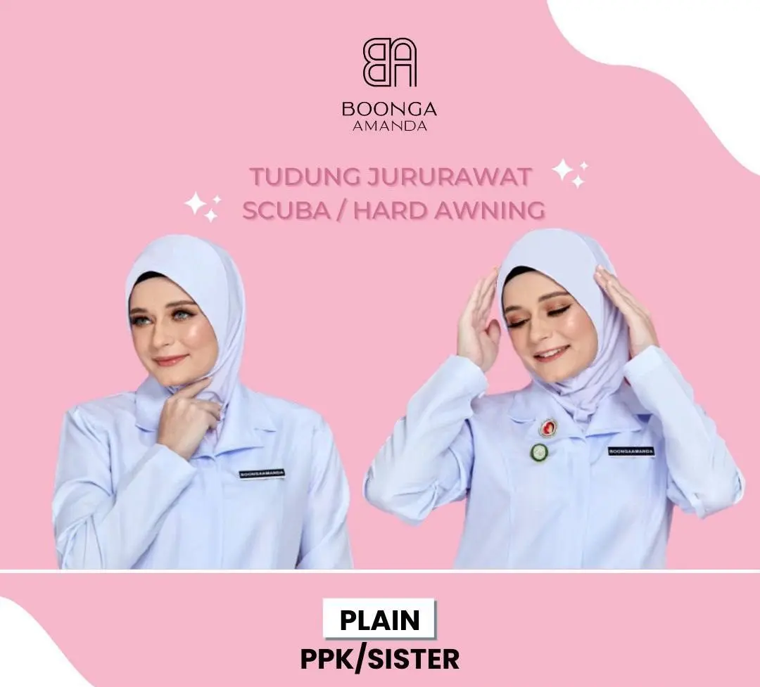 TUDUNG JURURAWAT SISTER / PPK PREMIUM by BOONGA AMANDA ( Scuba / Hard Awning )