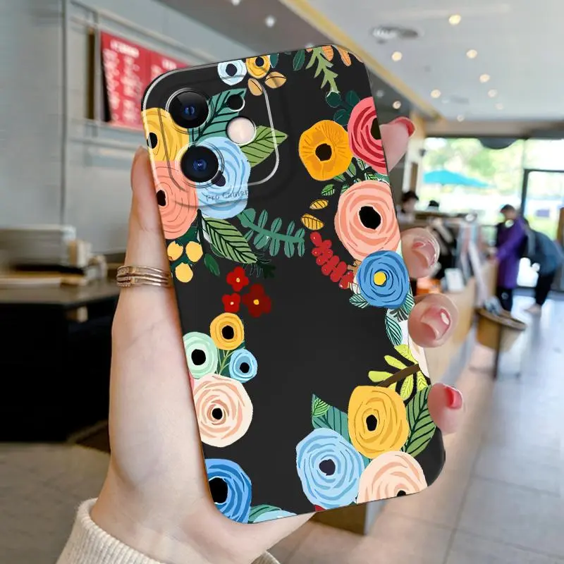 Soft Case For Redmi Note 9 10 4G 2021 2022 9C 9C NFC 8 9A 9AT 9A Sport 9T 9 Power Note 10 4G Note 10 5G Note Pro Note 11 4G Note 11 Pro Note 7 Note 7S Note 8 Note 8 Pro 9S Silicon TPU Indah Floral Lens Protective Migun Case 5