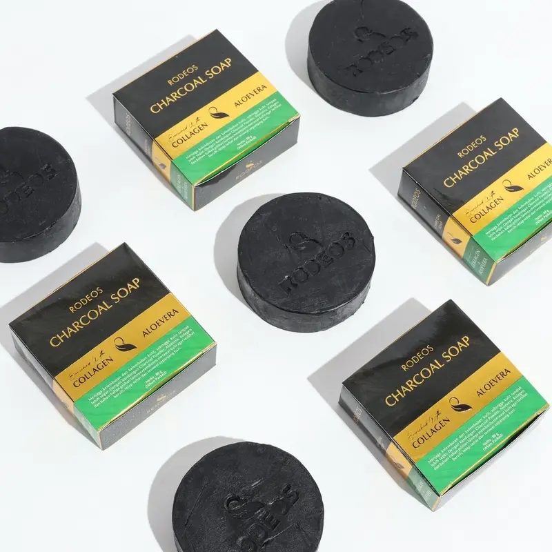 Rodeos Charcoal Soap 80gr - Sabun Pembersih Wajah Pria Original 4