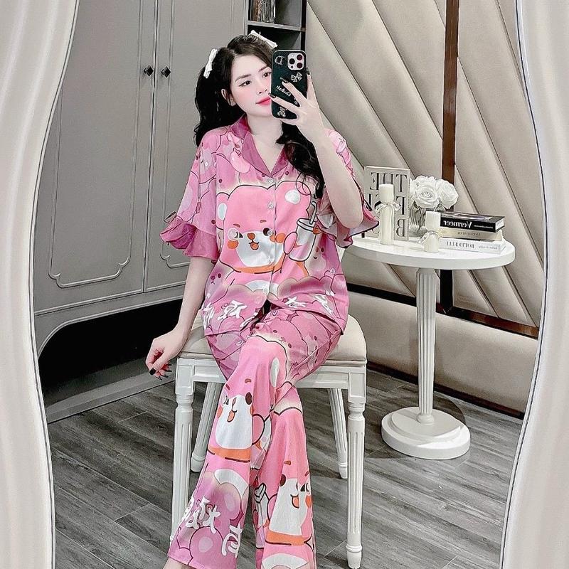 Bizama tay xòe chất liệu lụa xước ánh kim. Hàng may kỉ lưỡng mặc mát 3