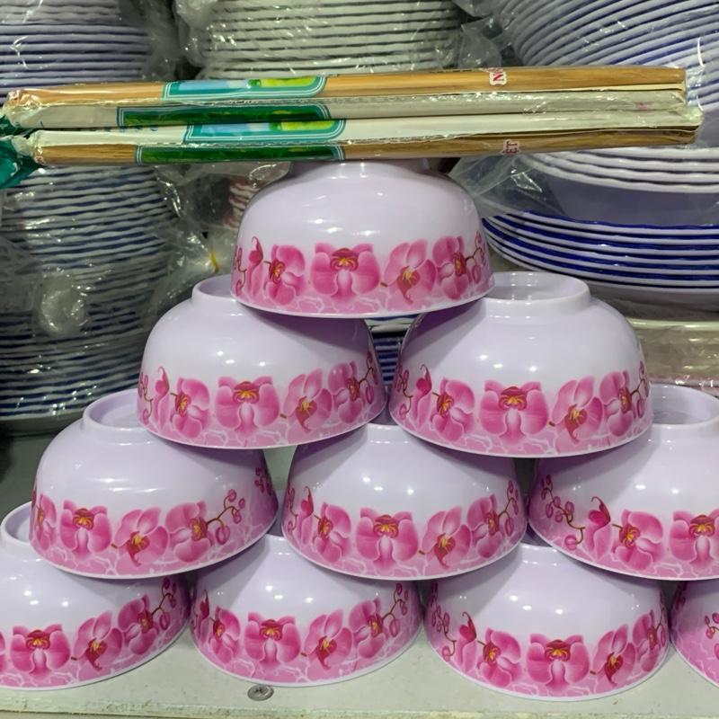 20 cái chén ăn cơm be ka bông ho điệp mẫu đẹp tặng thêm 20 đôi đũa tre luôn ạ