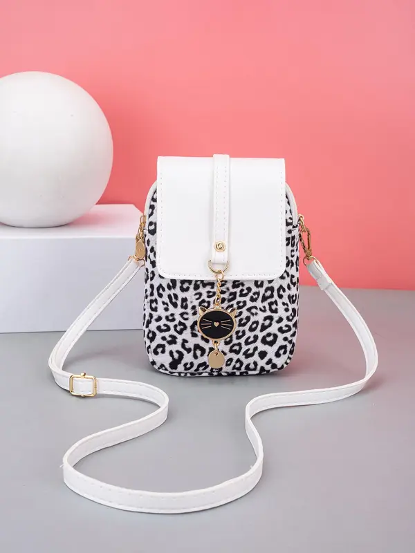 Fashion Leopard Pattern Crossbody Bag, Casual PU Leather Shoulder Bag for Women, Trendy Versatile High-quality Daily Commuting Bag, Girl Fashionable Bag 0