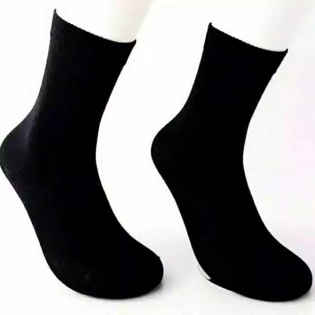 TERMURAH KAOS KAKI SEKOLAH SD SMP SMA HITAM POLOS SUDAH PACKING KEMASAN TOSERBA hitam Panjang 4