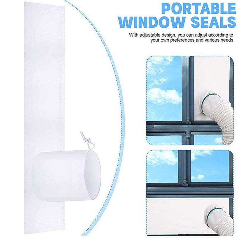Oneou AC Window Kit with Fastening Strap No Gaps Casement Crank Window AC Unit Window Seal Length Adjustable Bedroom Supplies 4