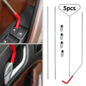 5pcs Alat Mobil Kawat Batang Baja Tahan Karat Untuk Pembuka Pintu Mobil