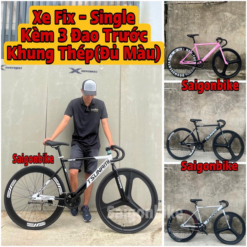  Xe Đạp Thể Thao Fix Gear Và Single Tsunami Snm100 Bản Khung Thép Custom Kèm Bánh 3 Đao Trước Đủ Màu  Kèm Dây Strap Và Đồ Lắp  Sports 