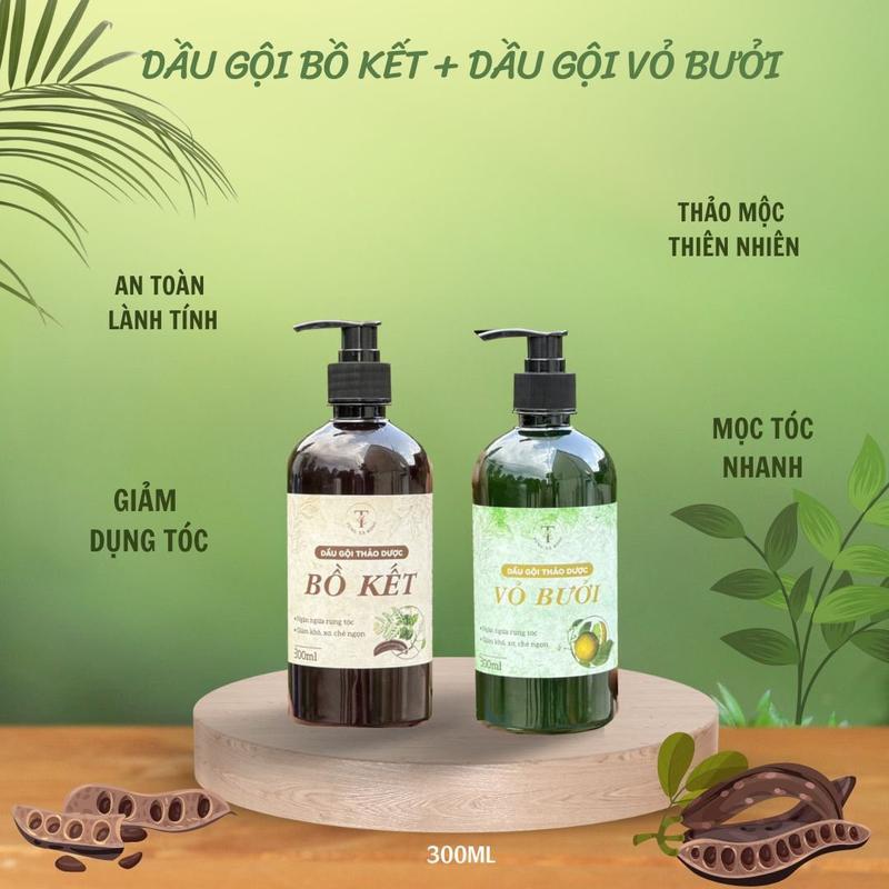 Combo 2 chai dầu gội thảo dược ( Bồ Kết + Vỏ Bưởi ) 300ml