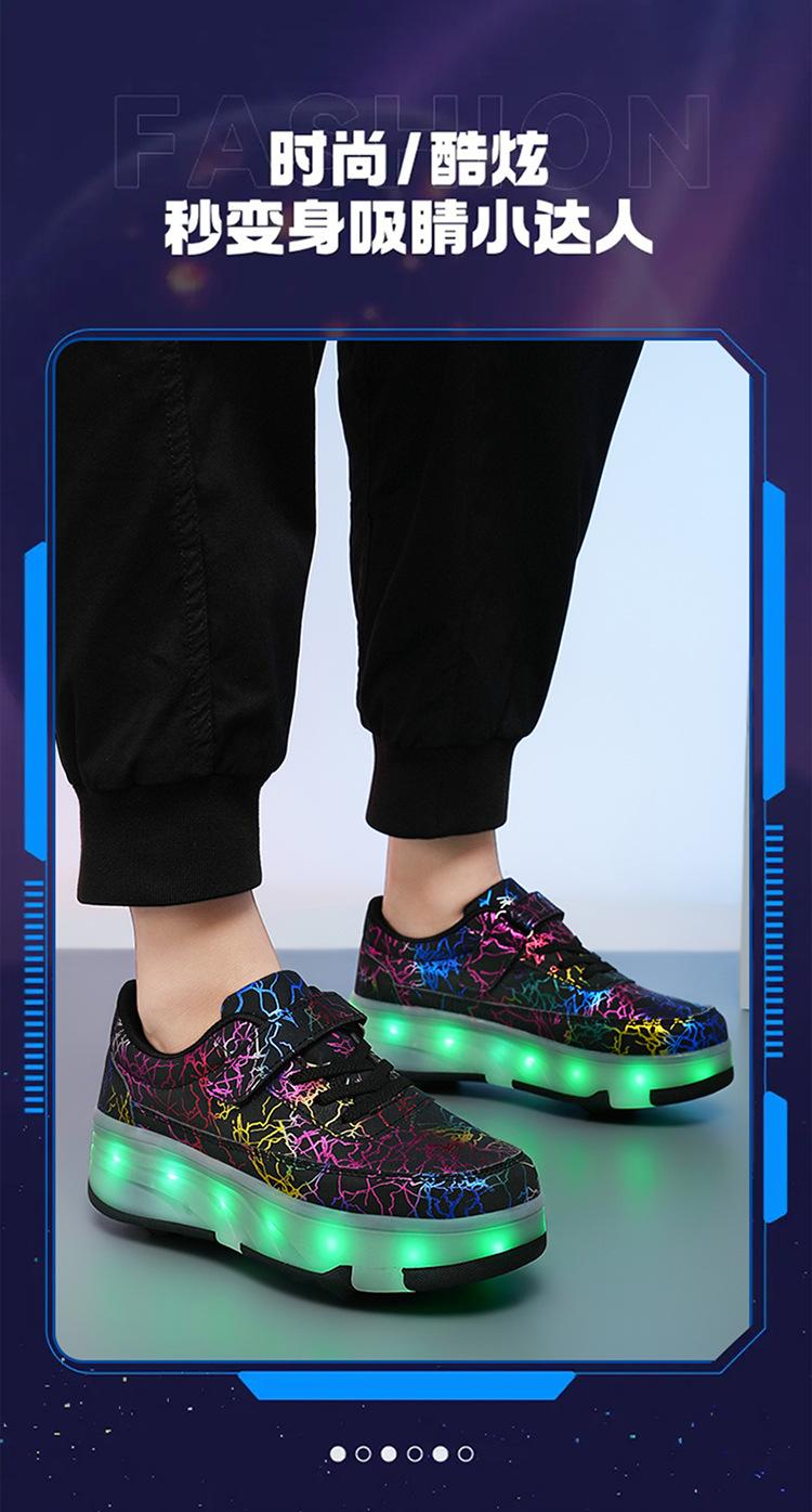 Product Introduction of In Stock Children Heelys Detachable Skate Shoes Boys and Girls Roller Skates Children Heelys New Boys Walking Shoes Four-Wheel Girls Rollerskate Double Row Skates in Stock 3