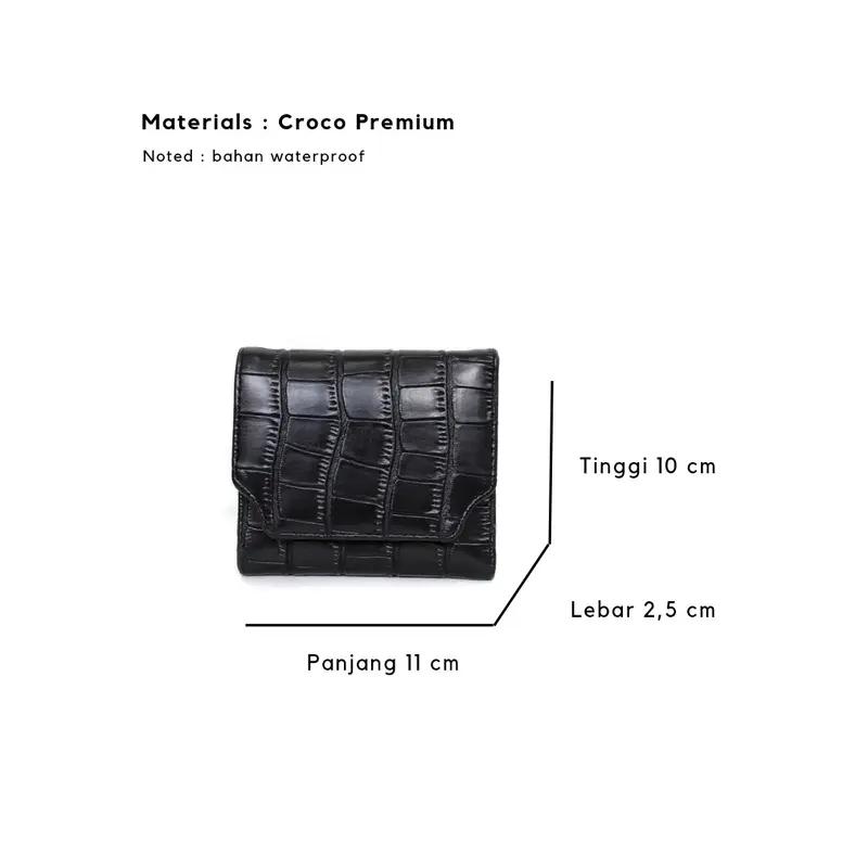 SELUSA ODETTE CROCO WALLET (Free Exclusive Box) | Dompet Lipat Dompet Croco Tebal 3