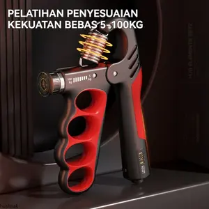Penguat genggaman 5-100 Kg, Alat Olahraga Tangan, Cengkraman Genggaman Fitness, Penguat Otot Tangan, Alat Hitung Elektronik Yang Dapat Disesuaikan, Pemulihan Otot, Kebugaran, Latihan Kekuatan Tangan Profesional