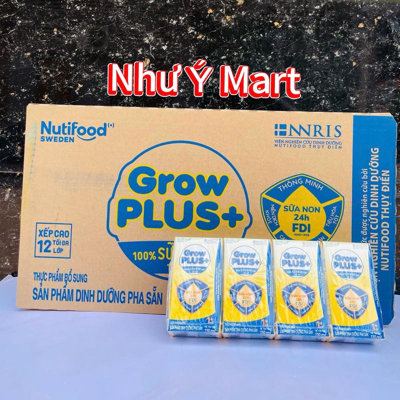 nhuymart-(thùng 48 hộp) Sữa công thức pha sẵn GROW PLUS vàng 110ml cho bé